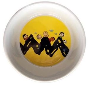 Peanuts Snoopy Pet Food Bowl Charlie Brown Stoneware